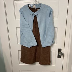 Lands End Girls 14 jumper with coordinating sweater and footless tights, & bonus